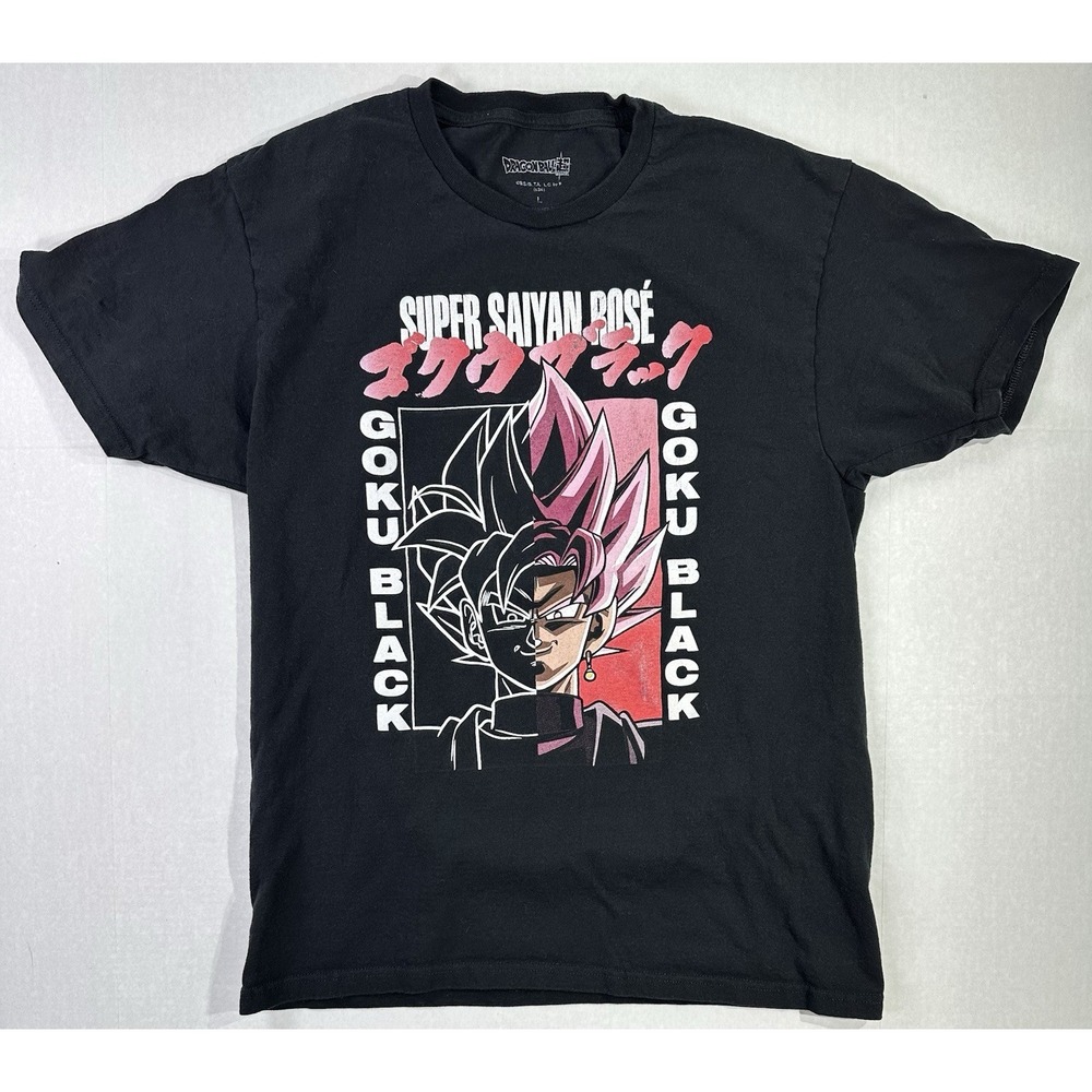 Dragon Ball Super Goku Black‎ Super Saiyan Rosé Anime T-Shirt Size L Black